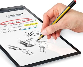 STAEDTLER Noris digital jumbo 180J 22. EMR Stylus with soft digital eraser. For digital writing, drawing and erasing on EMR equipped displays, yellow-black (check the compatibility list)