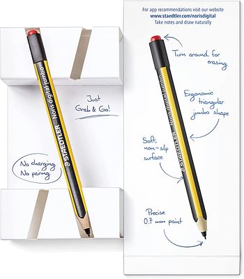 STAEDTLER Noris digital jumbo 180J 22. EMR Stylus with soft digital eraser. For digital writing, drawing and erasing on EMR equipped displays, yellow-black (check the compatibility list)