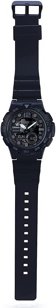 Casio Watch For Men Quartz Analog-Digital Display and Resin Strap Aeq-100W-1Av Black Band