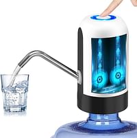 Water Bottle Pump, USB Charging Automatic Drinking Water Pump Portable Electric Water Dispenser Water Bottle Switch for Universal 5 Gallon Bottle White