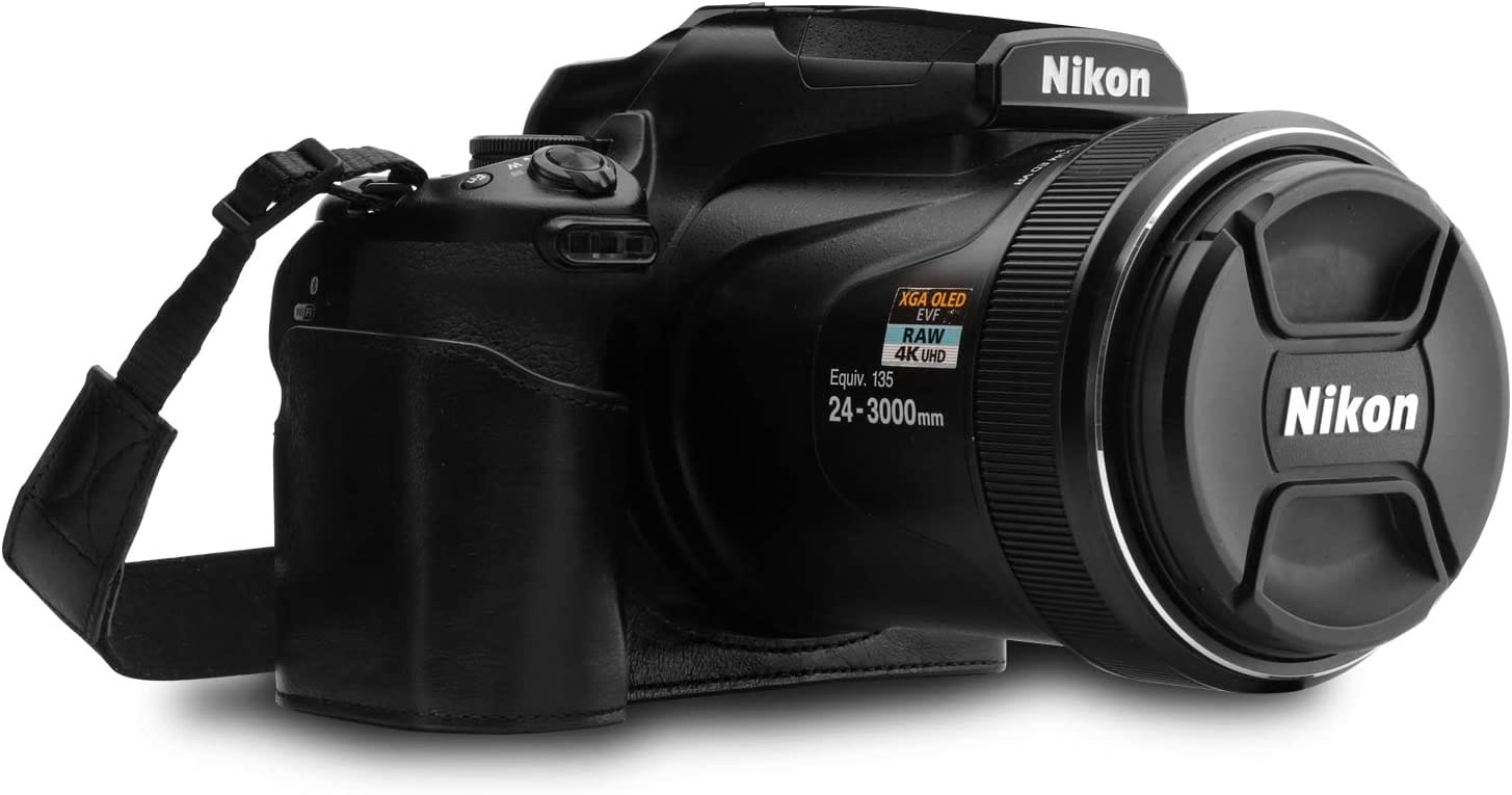 MegaGear Echt lederen half cameratas, compatibel met Nikon Coolpix