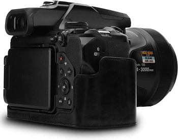 Megagear Mg1533 Nikon Coolpix P1000 Ever Ready Leather Camera Half Case And Strap - Black, Compact