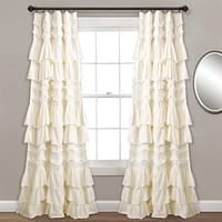 Lush Decor, Ivory Kemmy Window Curtain Sing Panel, 84" x 52"