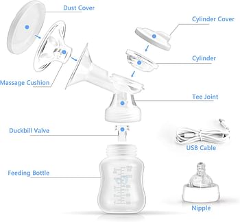 Bellababy Double Electric Breast Pumps Can Switch to Single Breast Pump Pain Free Strong Suction Power Touch Panel High Definition Display Breast Pump