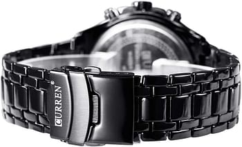 Curren Watchs for Men's Waters Resistant Stainless Steel Casual Chronograph Watch SW0115/Chronograph/Black