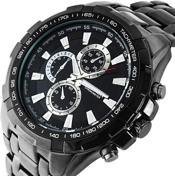 Curren Watchs for Men's Waters Resistant Stainless Steel Casual Chronograph Watch SW0115/Chronograph/Black