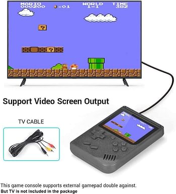 Holahoney Mini Retro Handheld FC Games Consoles ,Built-in 400 Classic Game, Portable Gameboy 3 Inch LCD Screen TV Output ,Good Gifts for Kids Boys Girls Men (Black - 1 Player)