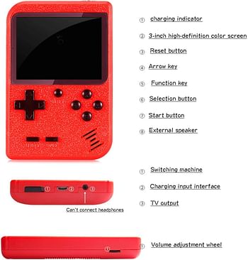 Holahoney Mini Retro Handheld FC Games Consoles ,Built-in 400 Classic Game, Portable Gameboy 3 Inch LCD Screen TV Output ,Good Gifts for Kids Boys Girls Men (Black - 1 Player)