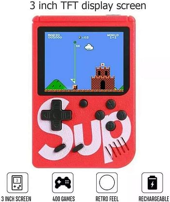 SUP Game Box Plus 400 in 1 Retro Games UPGRADED VERSION mini Portable Console Handheld Gift By PRIME TECH ™ (Yellow))
