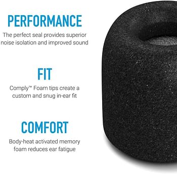 Comply Foam Apple AirPods Pro 2.0 Earbud Tips- Comfortable- Clicks On- Stays Put-Noise Canceling-Fits in Charging Case -Medium, 3 Pairs