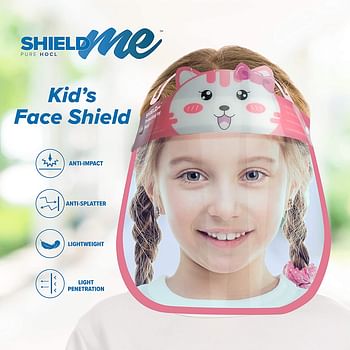 Kids Face Shield Anti Fog & Clear lenses - SHIELDme [Girls] Pink