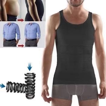 Mens Slimming Tank Top Body Shaper Compression Shirts for Men Slim Undershirts Abs Vest for Workout Abdomen , /Black/M