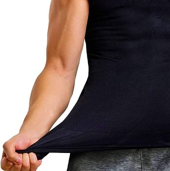 Mens Slimming Tank Top Body Shaper Compression Shirts for Men Slim Undershirts Abs Vest for Workout Abdomen , /Black/M