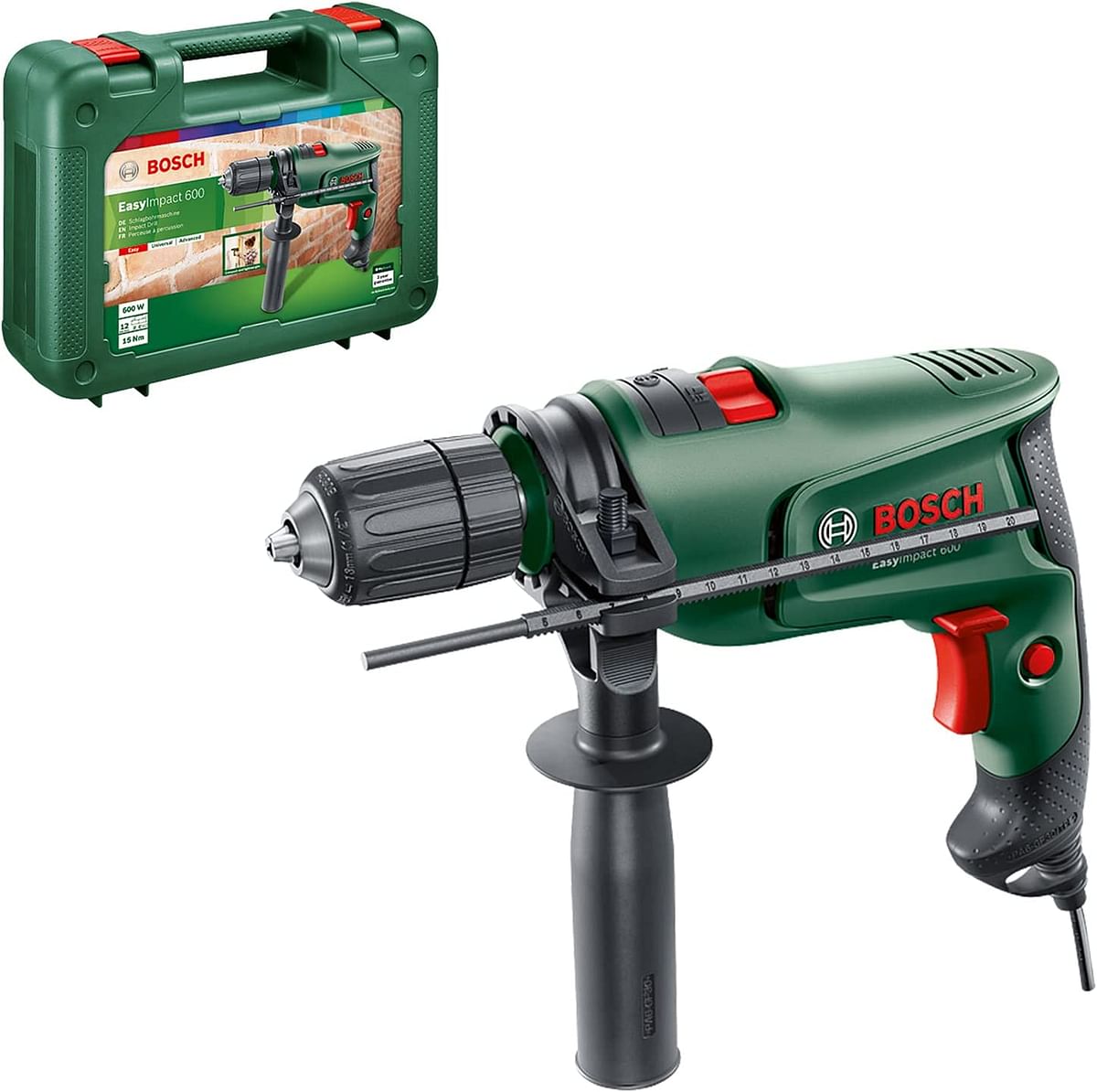 Bosch Electric Combi Drill Easyimpact 600 (600 W, In Carrying Case)