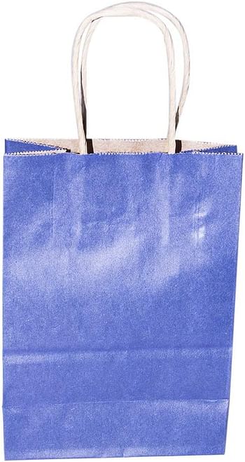R-moment Paper Gift Bags 12 Pieces Set, Eco Friendly Paper Bags, With Handles Bulk, Paper Bags, Shopping Bags, Kraft Bags, Retail Bags, Party Bags 15X21X8Cm, Color Dark Blue, PSB2951DB 15x21x8cm Dark Blue