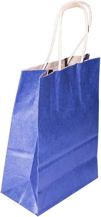 R-moment Paper Gift Bags 12 Pieces Set, Eco Friendly Paper Bags, With Handles Bulk, Paper Bags, Shopping Bags, Kraft Bags, Retail Bags, Party Bags 15X21X8Cm, Color Dark Blue, PSB2951DB 15x21x8cm Dark Blue