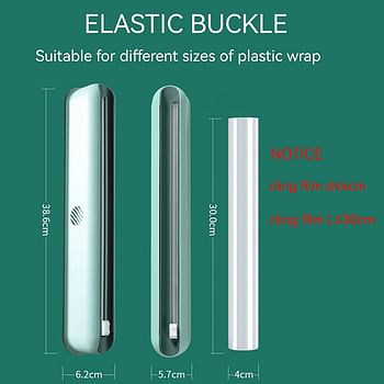 Plastic Wrap Dispenser with Slide Cutter Cling Film Cutter Refillable Foil/Film Dispenser Green