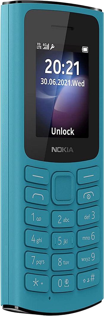 Nokia 105 4G Feature Phone With Long-Lasting Battery, Classic Quality Design , Packed Features, Classic Games, Radio, Flashlight And Plenty Of Storage Space, Dual Sim, RAM 48 Mb, Rom 128 Mb - Blue