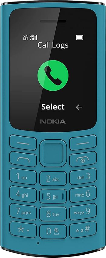 Nokia 105 4G Feature Phone With Long-Lasting Battery, Classic Quality Design , Packed Features, Classic Games, Radio, Flashlight And Plenty Of Storage Space, Dual Sim, RAM 48 Mb, Rom 128 Mb - Blue