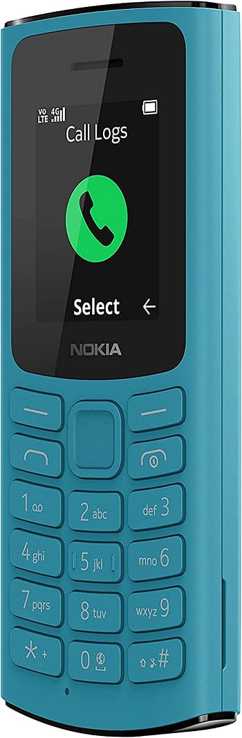 Nokia 105 4G Feature Phone With Long-Lasting Battery, Classic Quality Design , Packed Features, Classic Games, Radio, Flashlight And Plenty Of Storage Space, Dual Sim, RAM 48 Mb, Rom 128 Mb - Blue