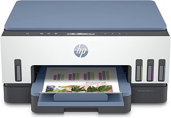 HP Smart Tank 725 All-in-One Printer wireless Print Scan Copy Auto Duplex Printing Print up to 18000 black or 8000 color pages [28B51A] - White/Blue