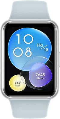 Huawei Watch Fit 2 Smartwatch, 1.74 Inch Huawei Fullview Display, Isle Blue/Silicone Strap, Yoda-B09S, Small
