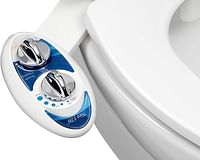 Luxe Bidet Neo 120 - Self Cleaning Nozzle - Fresh Water Non-Electric Mechanical Bidet Toilet Attachment (blue and white)