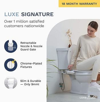 Luxe Bidet Neo 120 - Self Cleaning Nozzle - Fresh Water Non-Electric Mechanical Bidet Toilet Attachment (blue and white)