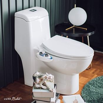 Luxe Bidet Neo 120 - Self Cleaning Nozzle - Fresh Water Non-Electric Mechanical Bidet Toilet Attachment (blue and white)