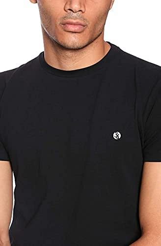 34 by Amr Diab Cotton Crew-Neck Chest-Logo Short-Sleeve T-shirt for Men Black M