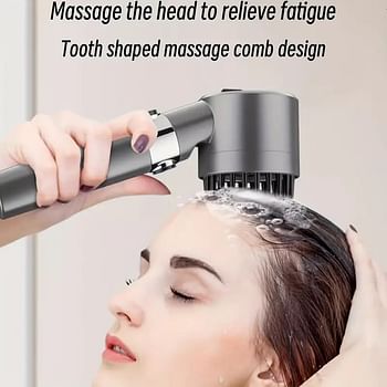 1pc Pressurized Handheld Shower Head 3 Modes Adjustable Water Output Shower Head Round Massage Shower Head Shower Sprinkler