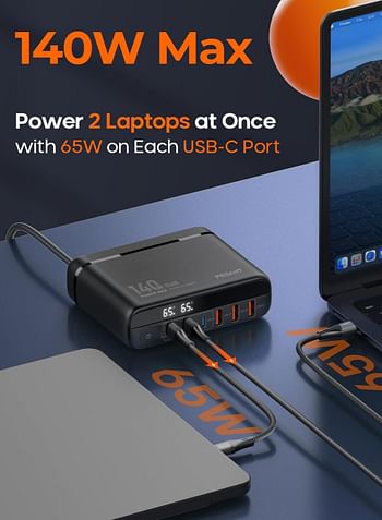 LDNIO A6140C Super Fast Charger – 140W 6-Port GaN Desktop & Wall Charger – The Ultimate Charging Solution