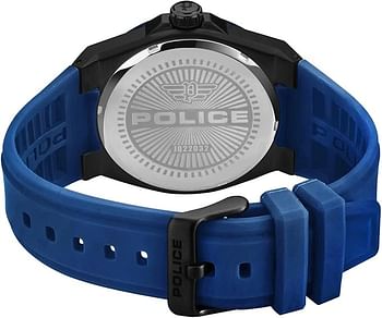 Police salkantay Men's Analog Quartz Watch with Silicone Strap PEWJQ2203240 44 mm - Blue