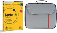 Laptop bag, Datazone shoulder bag 14.1 inch Gray with Norton N360 Deluxe 50 GB PC cloud backup AR 1 user 3+2 Device.