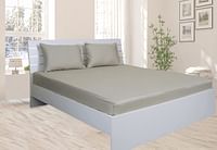 ملاءة سرير بحواف مرنة من هوتيل لينين مقاس مفرد 100 × 200 + 30 سم، لون ستون