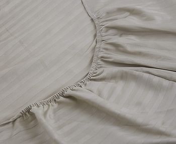 Stone Single Size 100 X 200 + 30 cm Hotel Linen Fitted Bed Sheet, Off White, Cotton Material