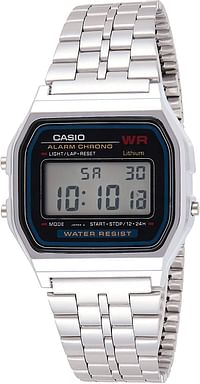 Casio Casual Digital Display Japanese Quartz Watch For Women A159WGEA-1EF 34 millimeters Silver