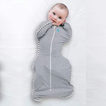 Love To Dream Swaddle Blanket. Newborn Essentials For 0 - 6 Months Baby Girls And Boys. 1.0 Tog Baby Sleeping Bag With Arms, Provides Comfortable And Quiet Sleep. Cotton Fabric (Grey, M)