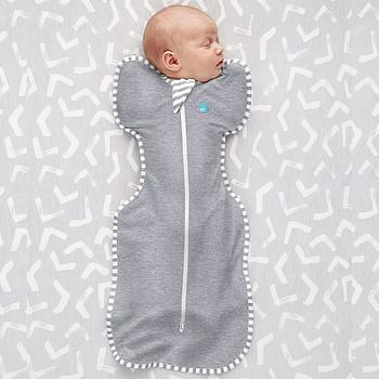 Love To Dream Swaddle Blanket. Newborn Essentials For 0 - 6 Months Baby Girls And Boys. 1.0 Tog Baby Sleeping Bag With Arms, Provides Comfortable And Quiet Sleep. Cotton Fabric (Grey, M)