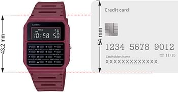 ساعة معصم كاسيو يوث CA-53WF-4BDF، اللون احمر، 43.2 × 34.4 × 8.2 ملم
