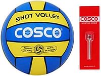 Cosco Unisex Adult Volley Ball Shot, Multi-Colour, 4/4/Blue\Yellow