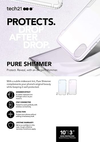 Tech21 Pure Shimmer for iPhone Xs - Blue/iPhone X-XS/Blue