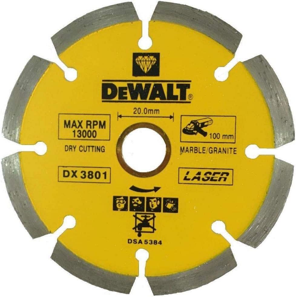 Dewalt Diamond Wheel Marble Granite 180 X 22.23Mm Laser Segmented Blades Marble And Granite, Dx3861 Yellow/Silver