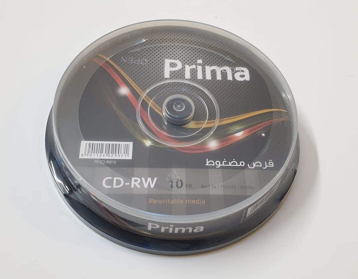 PRIMA CD-RW 80MIN 700MB 4X-12X PACK OF 10 (PR-CD-RW10) Multicolor