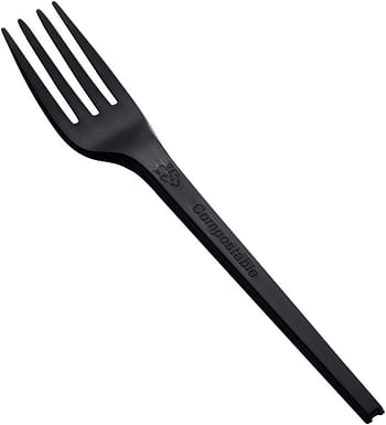 Black Plastic Fork - 6.5" - Cpla - Heat-Resistant - Compostable - Disposable - 250Ct Box - Basic Nature - Restaurantware /Red/One Size