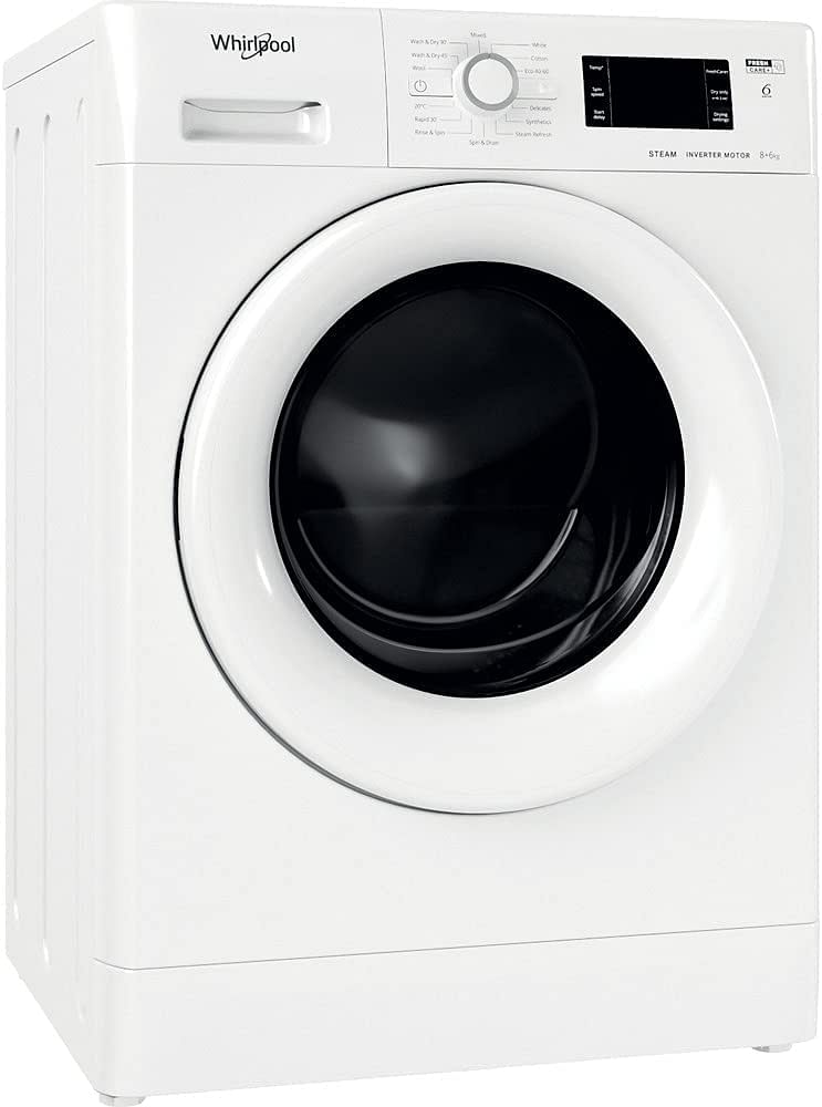 Whirlpool Freestanding Washer Dryer, 8/ 6 kg, White - FWDG86148WGCC