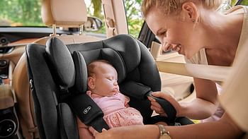 Kinderkraft Car Seat MYWAY, Booster Child Seat, with Isofix, Rearward and Forward Facing, Reclining, for Toddlers, Infant, Group 0+/1/2/3, 0-36 Kg, Up to 12 Years, Safety Certificate Intertek, Black