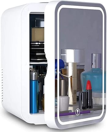 Coolbaby Mini Fridge For Skin Care 8L Cosmetic Refrigerator Skincare Fridge MakEUp Fridge Glass Panel And Led Lighting