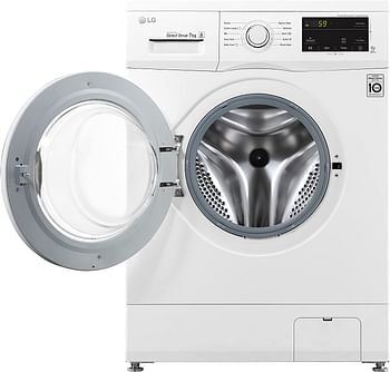 LG Front Load Washer, 7 Kg, 6 Motion Direct Drive, Smart Diagnosis™ - FH2J3QDNG0P