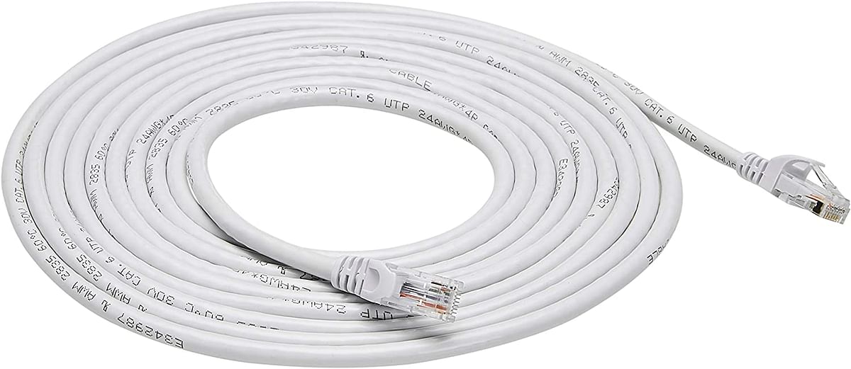 Basics Snagless Rj45 Cat-6 Ethernet Patch Internet Cable - 15-Foot, White, 5-Pack white